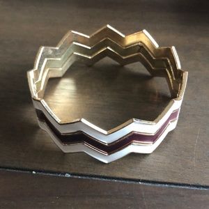 Maroon and white stackable bracelets